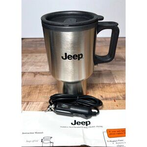 Jeep Stainless Steel Travel Heated Car Mug Electric Plug In 14OZ